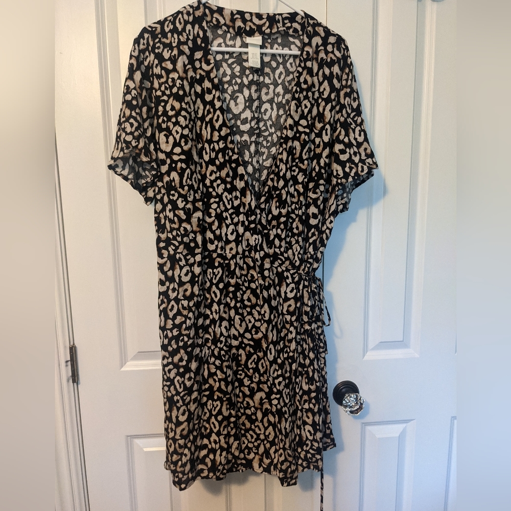 Cheetah print wrap dress